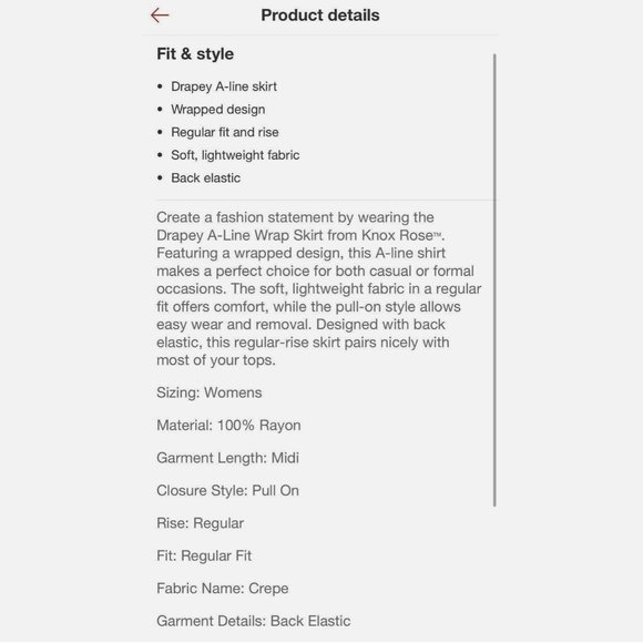 NWT $28 Knox Rose [ XXL ] Drapey A-Line Wrap Skirt in Pink‎ Floral - Picture 2 of 11